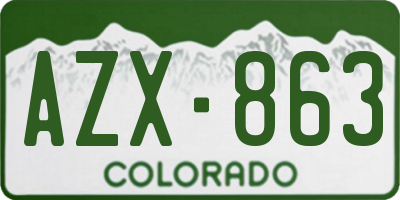 CO license plate AZX863