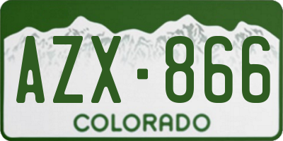 CO license plate AZX866