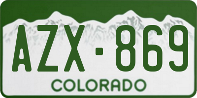 CO license plate AZX869