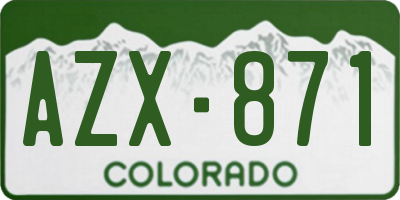 CO license plate AZX871