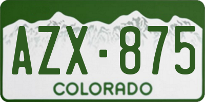 CO license plate AZX875