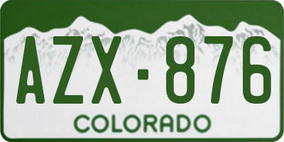 CO license plate AZX876