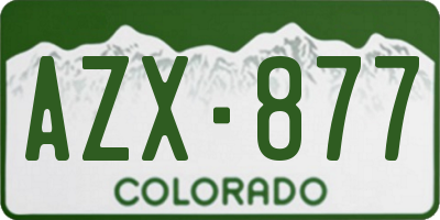 CO license plate AZX877