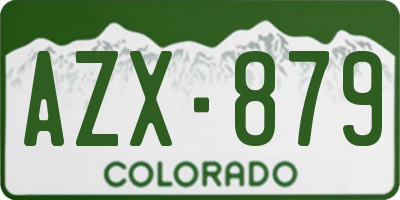 CO license plate AZX879