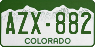 CO license plate AZX882