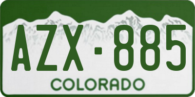 CO license plate AZX885