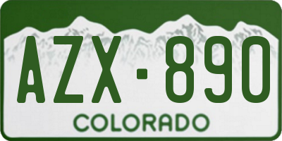 CO license plate AZX890