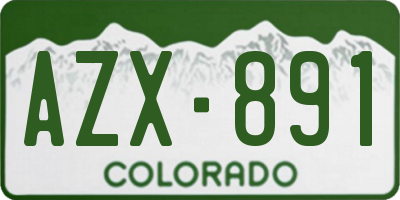 CO license plate AZX891