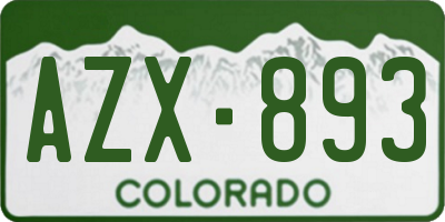 CO license plate AZX893