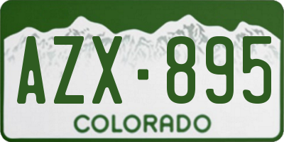 CO license plate AZX895