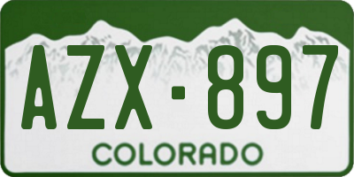 CO license plate AZX897