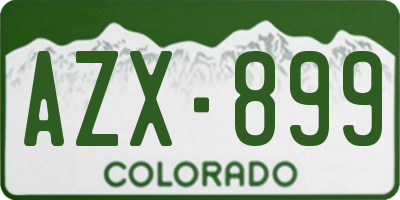 CO license plate AZX899