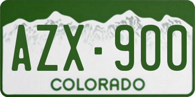 CO license plate AZX900