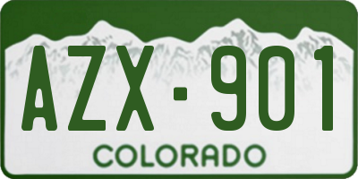 CO license plate AZX901