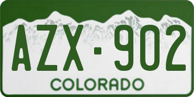 CO license plate AZX902