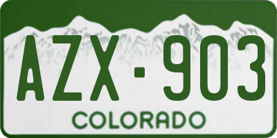 CO license plate AZX903