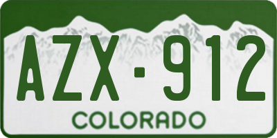 CO license plate AZX912