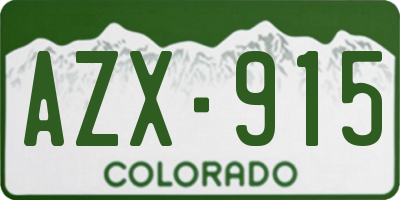 CO license plate AZX915