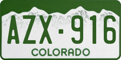 CO license plate AZX916