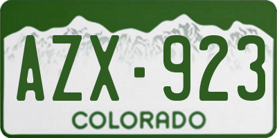 CO license plate AZX923