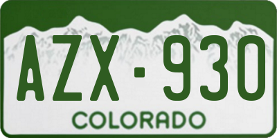 CO license plate AZX930