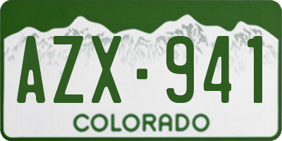 CO license plate AZX941