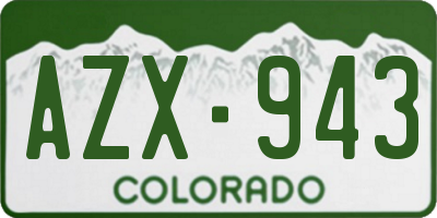 CO license plate AZX943