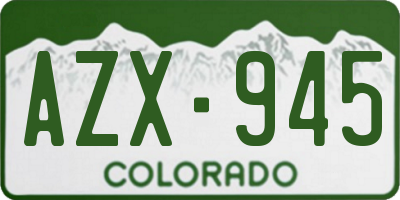 CO license plate AZX945