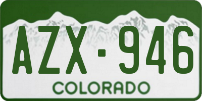 CO license plate AZX946