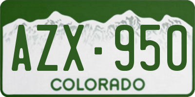 CO license plate AZX950