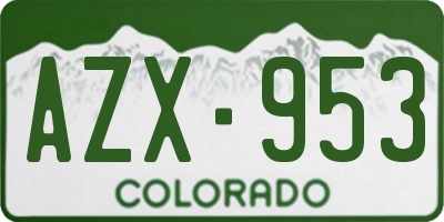 CO license plate AZX953