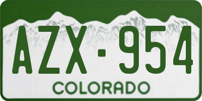 CO license plate AZX954