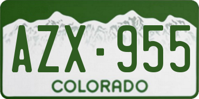 CO license plate AZX955