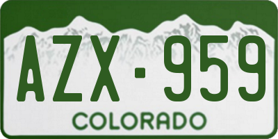 CO license plate AZX959