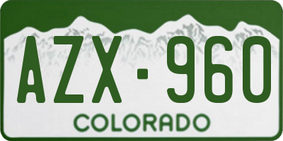 CO license plate AZX960