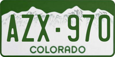 CO license plate AZX970