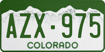 CO license plate AZX975