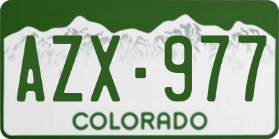 CO license plate AZX977