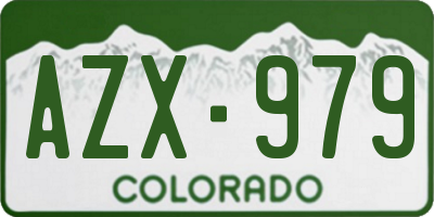 CO license plate AZX979