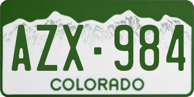 CO license plate AZX984