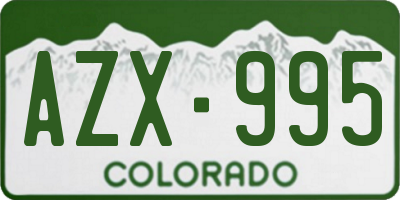 CO license plate AZX995