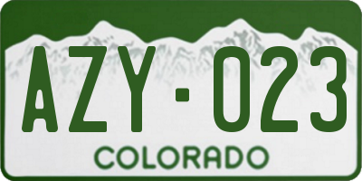 CO license plate AZY023