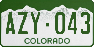 CO license plate AZY043