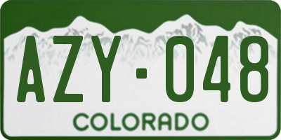 CO license plate AZY048