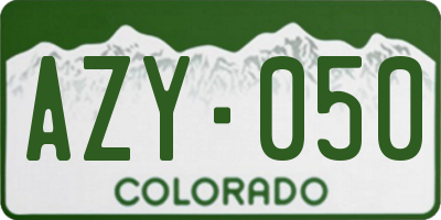 CO license plate AZY050