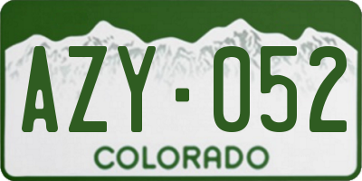 CO license plate AZY052