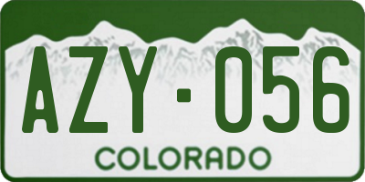 CO license plate AZY056