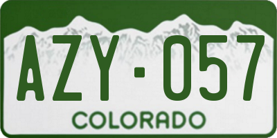 CO license plate AZY057