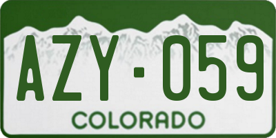 CO license plate AZY059