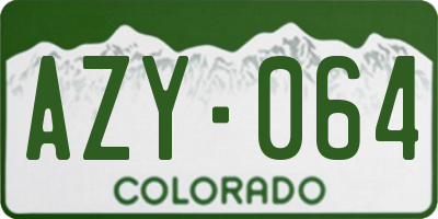 CO license plate AZY064